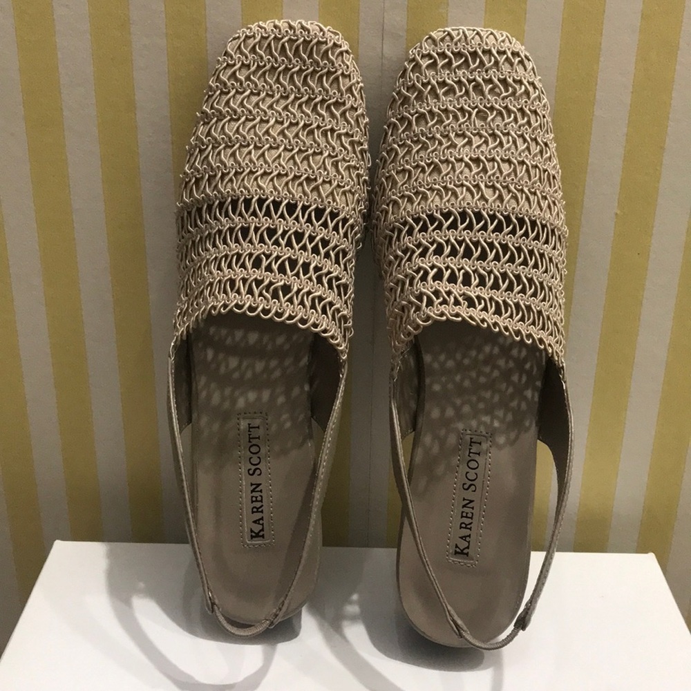 Karen Scott Women’s Taupe Slingback Shoes Size 8